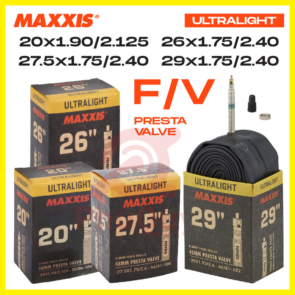 RUỘT SĂM XE ĐẠP MAXXIS  ULTRALIGHT  SIÊU MỎNG SIÊU NHẸ - ĐỦ CÁC THÔNG SỐ