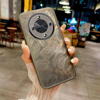Ốp Điện Thoại Lông Vũ 2025 Cho Honor X9d 5G, Honor X9D X9A X9B X9C, Vỏ Silicon TPU Mềm Trong Suốt Mạ Bling, Ốp Lưng Bảo Vệ Ống Kính Cặp Đôi Chống Sốc