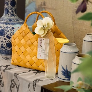 Giỏ dệt tay MEGOCE, Đồ lặt vặt sắp xếp Giỏ hoa cô dâu mộc mạc, Sắp xếp hoa cổ điển có tay cầm Phụ kiện DIY Giỏ hoa cưới Quà tặng