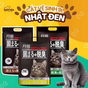 Cát Vệ Sinh Cho Mèo túi 9L, Cát Nhật đen siêu vón, khử mùi, thấm hút