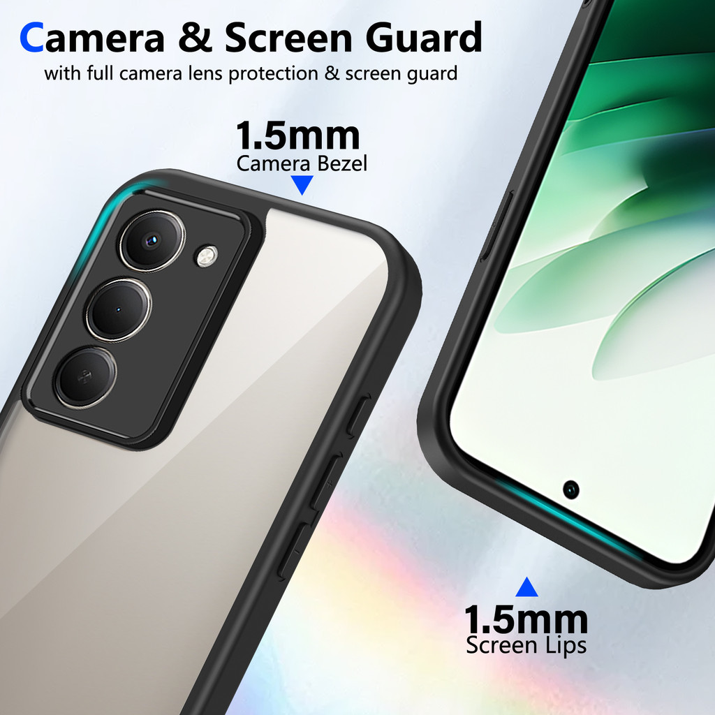 Ốp lưng Redmi 15 5G Vỏ trong suốt mờ thời trang cho Redmi 15 5G Vỏ điện thoại