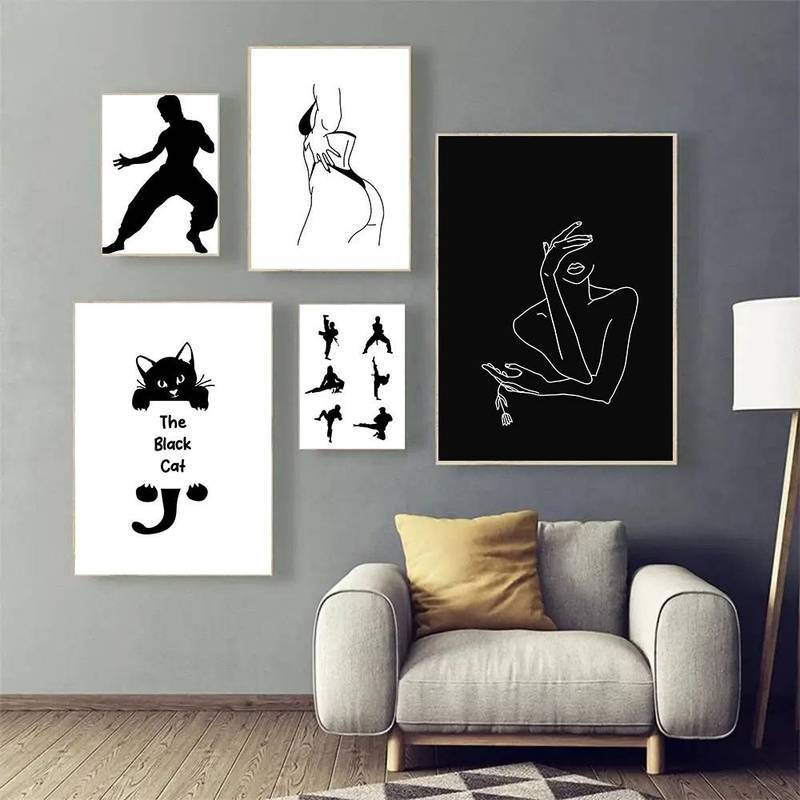 Đen Trắng Nghệ Thuật Tranh Canvas Ánh Sáng Sáng Tương Phản Nghệ Thuật Nhà Trang Trí Tường Canvas Poster