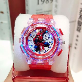 Đồng hồ trẻ em 2026 – Đồng hồ phát sáng hình Spider-Man cho bé trai, kiểu hoạt hình dễ thương