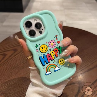 Dành Cho Tecno Pop 10 9 8 7 Pro 6 GO 5 Pova 7 6 Neo 5 Pro 5G 4G Vỏ Điện Thoại Sóng Đầy Màu Sắc Mặt Cười Cười Cười Hoa Cầu Vồng Hoạt Hình Dễ Thương Mờ Vỏ Mềm