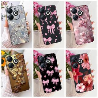 Dành Cho Infinix Smart 8 Plus 8 Pro Smart8 HD Ốp lưng Hoa Butterflu Nhiều Màu Sắc Nữ Tính Mềm Vỏ Silicon Mờ Ốp Lưng