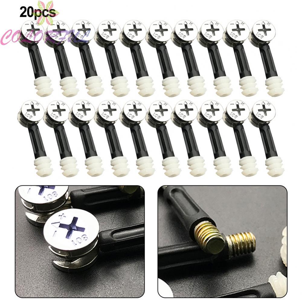 【COLORFUL】Secure your jackets with 20pc Furniture Screw Eccentric Wheel Nut Connector Bolt