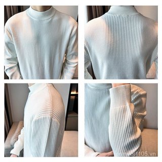 Áo len nửa cổ rùa thời trang nam, dệt kim xù
