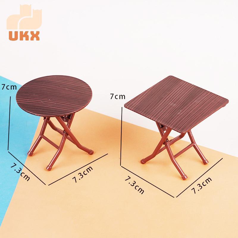 Bộ phân bàn gấp thu nhỏ UKX 1: 12, Phụ kiện trang trí nội thất nhà búp bê VN