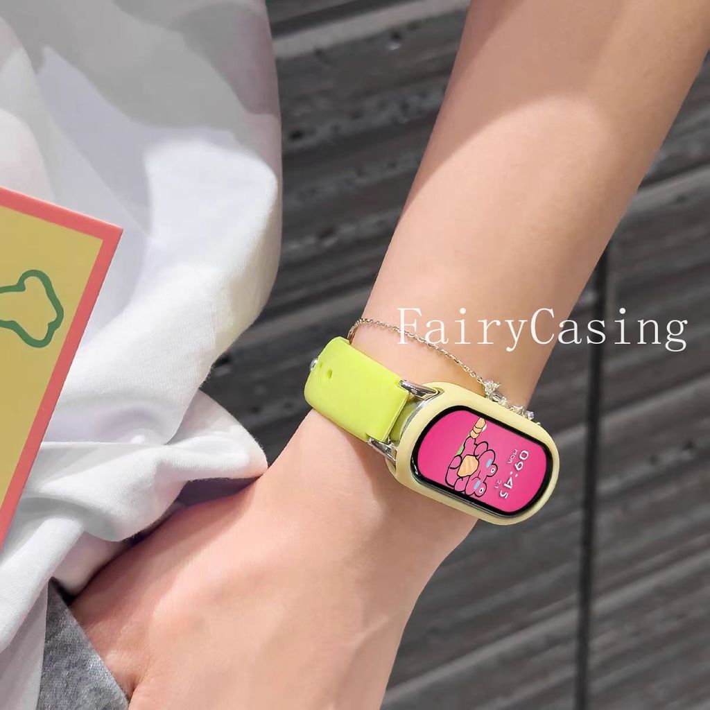 Bộ dây đeo silicon + cho Xiaomi Mi Band 10 9 8 nfc Vòng đeo tay thay thế Mi Band 9 10 Phiên bản gốm sứ