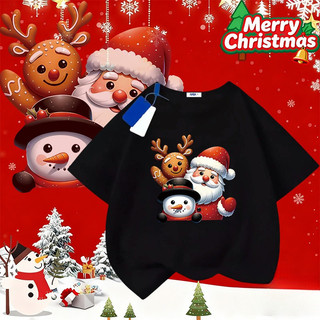 COD✅ (Hồ Chí Minh)DREAMY BABY Áo thun tiệc đội nhóm Giáng sinh sản phẩm mới Áo thun màu đỏ 2026  M258