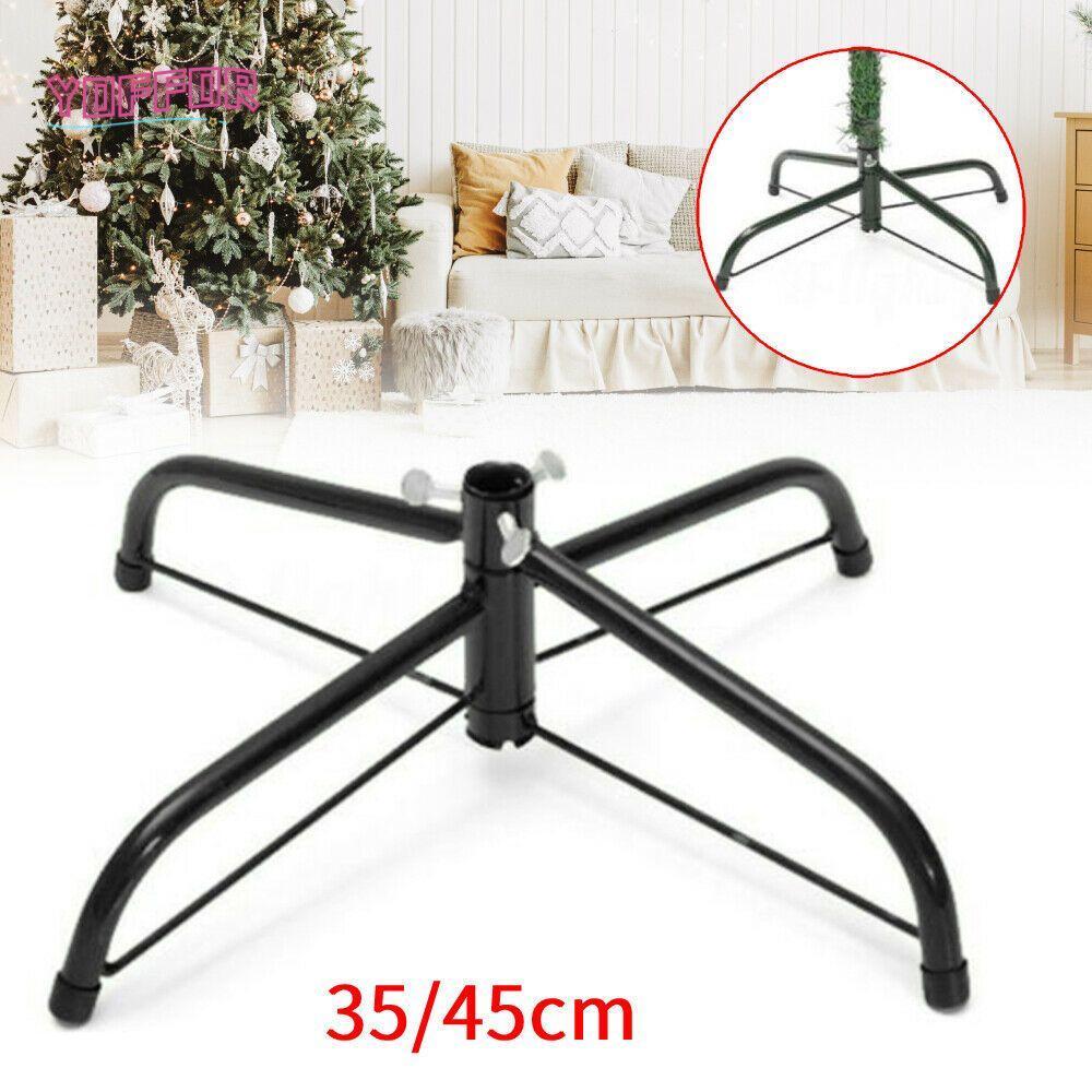 YOFFOR 6 / 8FT Giá đỡ cây thông Noel Hỗ trợ đế sắt có thể gập lại màu xanh lá cây