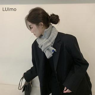 Khăn dệt kim chữ lười màu trơn ngắn, ấm áp thu đông, bảo vệ cổ cho nam và nữ
