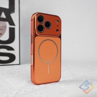 Ốp điện thoại từ tính mặt sau kim loại AG cao cấp cho IPhone 17 Pro Max 16 15 14 13 Pro Max Vỏ Acrylic chải cạnh mềm bảo vệ camera Vỏ chống sốc