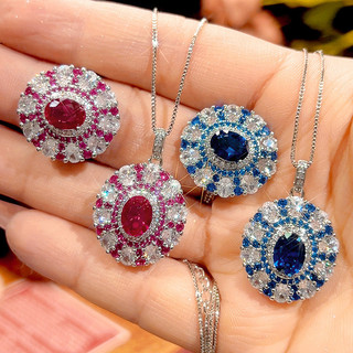 Đá hình trứng cột sống corundum đỏ xanh, phong cách châu âu mỹ hiện đại