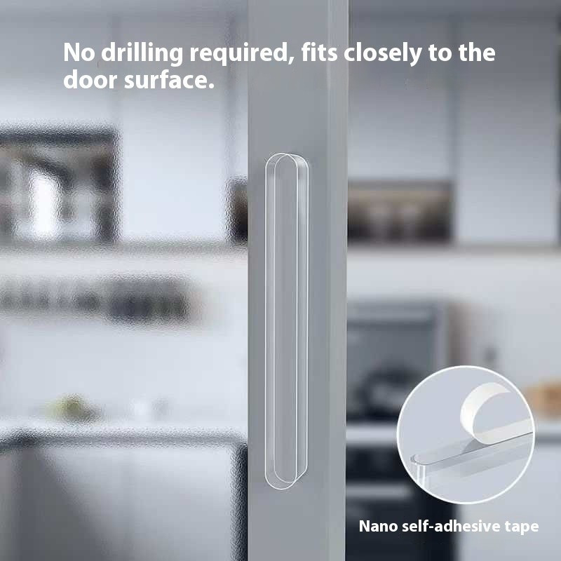 Tay cầm vô hình không khoan Acrylic, Ngăn kéo cửa tủ quần áo Cửa kính Tay nắm cửa trượt, Cửa trượt