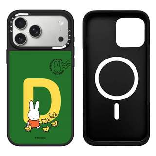 CASECASE X Miffy Custom Initial-D Case Miff Black & Sliver Mirror Vỏ iPhone hút từ tính cho iPhone 17 Air 16 15 14 13 12 Pro Max Plus Ốp lưng cứng có hộp khắc logo