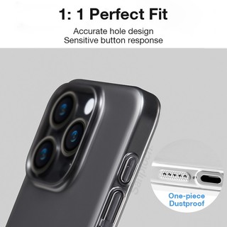 Ốp điện thoại trong suốt pha lê siêu mỏng cho iPhone 17 16 15 14 13 12 Pro Max Vỏ cứng mờ mờ cho iPhone 17 Pro Max Vỏ bảo vệ trong suốt mỏng nhẹ