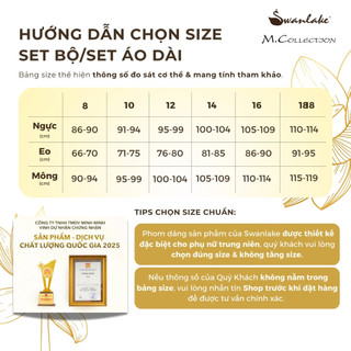 SWANLAKE | Áo Dài Nữ Cách Tân Họa Việt Phom Suông Cổ Trụ Đính Nút Vải Lụa Dày In 3D Tết L13058