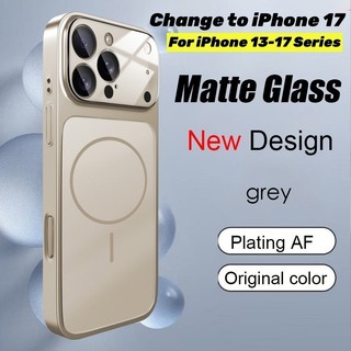 Ốp lưng chuyển đổi iPhone đổi sang iPhone 17 Pro max Ốp lưng iPhone 17 Air 16 15 14 Pro Max 13 Kính Nano mờ sang trọng sạc từ tính chống sốc Vỏ cứng cửa sổ lớn Full Cover