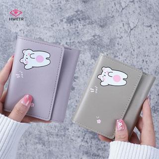 HWETR Nữ Ngắn Dễ Thương Ví Nhỏ Học Sinh -Fold Thẻ Cô Gái Túi Đựng Thẻ Ví Đựng Tiền Xu Ví Nữ Hoạt Hình Túi Mới