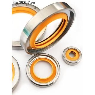 Nhập Khẩu Môi Vàng Thép Không Gỉ Trục Seal PTFE Dầu Seal Khô Mài Không Dầu Thực Phẩm Loại Bụi