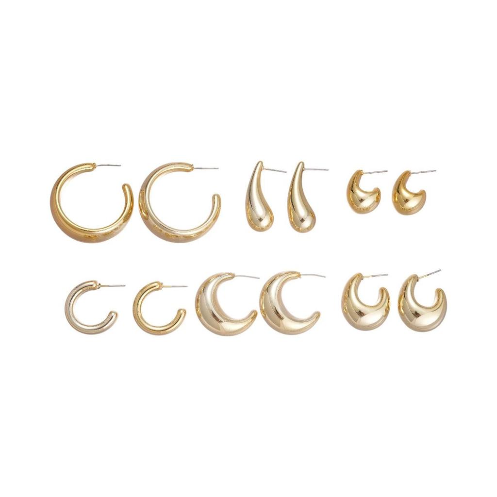 Bông Tai Hình Chữ C Bạc 925 Phong Cách Đơn Giản Và Dainty