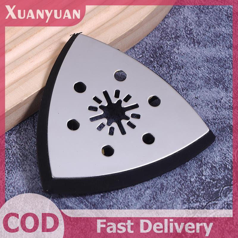 XUAN 90mm Tấm chà nhám hình tam giác 6 lỗ Phát hành nhanh Lưỡi cưa cát hình tam giác đa năng để đánh bóng chế biến gỗ Mài chà nhám VN