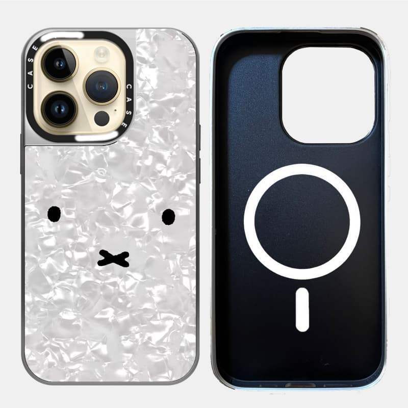 Ốp lưng CASECASE X Miffy (Phiên bản ngọc trai) Vỏ hút từ tính màu đen & bạc IPhone 17 16 15 14 13 12 Pro Max Plus Air có hộp khắc logo