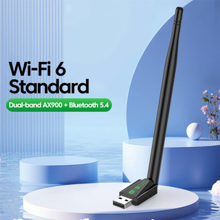 Elough WiFi 6 Bộ chuyển đổi USB 900Mbps Bluetooth 5.4 AX900 USB Dongle Thẻ mạng không dây Băng tần kép 2.4G 5G Bộ thu Ethernet Trình điều khiển miễn phí cho PC