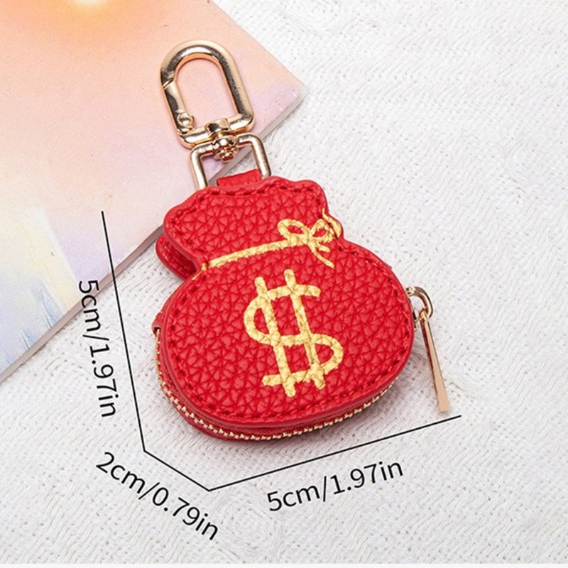 COO Nhỏ Thay Đổi Ví Đựng Thẻ Móc Khóa Da Đồng Xu Ví Móc Khóa Túi Charm