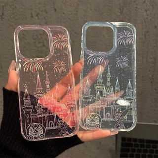 Ins Korea Catsle Glitter Bling Vỏ Cho iPhone 11 16 15 14 13 12 Pro Xs Max XR X 7 8 Plus Ốp Lưng TPU Mềm Ốp Lưng Điện Thoại Vỏ Bảo Vệ HD Clear Cover