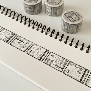Washi tape hình khung trắng đen Oeda (không đế)