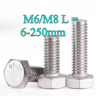 Bulong lục giác ngoài INOX 304 DIN933 Siêu Bền M6 / M8 L = 6-250mm [JYD-ZZ-Z]