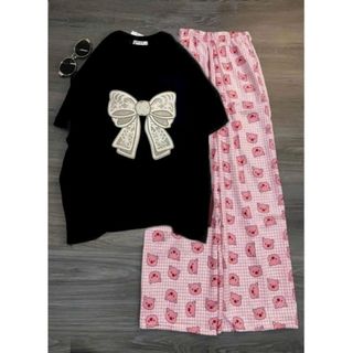 SÉT BỘ ĐỒ NỮ QUẦN HEO HỒNG + PHỐI ÁO PHÔNG TAY NGẮN MÙA HÈ --thuba94