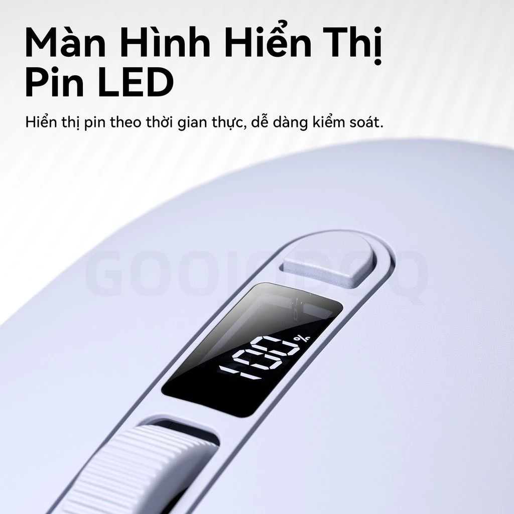 Chuột không dây GOOJODOQ DPI chính xác 4 cấp, Màn hình kỹ thuật số im lặng, Có thể sạc lại, Kết nối hai chế độ