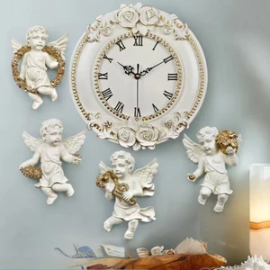 Đồng hồ treo tường nhựa sáng tạo châu Âu, sử dụng tường phòng khách tại nhà và đồng hồ sử dụng thương mại, đồ trang trí Đồng hồ không ồn ào
