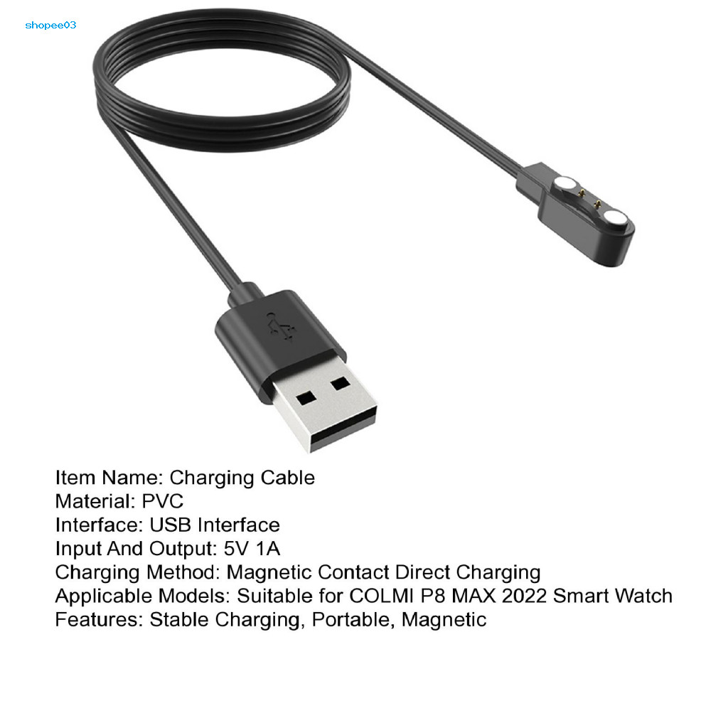 [Ky] Phụ kiện đồng hồ Dây sạc USB Colmi P8 Max 2022 Đồng hồ thông minh Sạc từ tính Dây sạc USB nhanh để thay thế Phụ kiện thay thế Lựa chọn hàng đầu của người mua Đông Nam Á