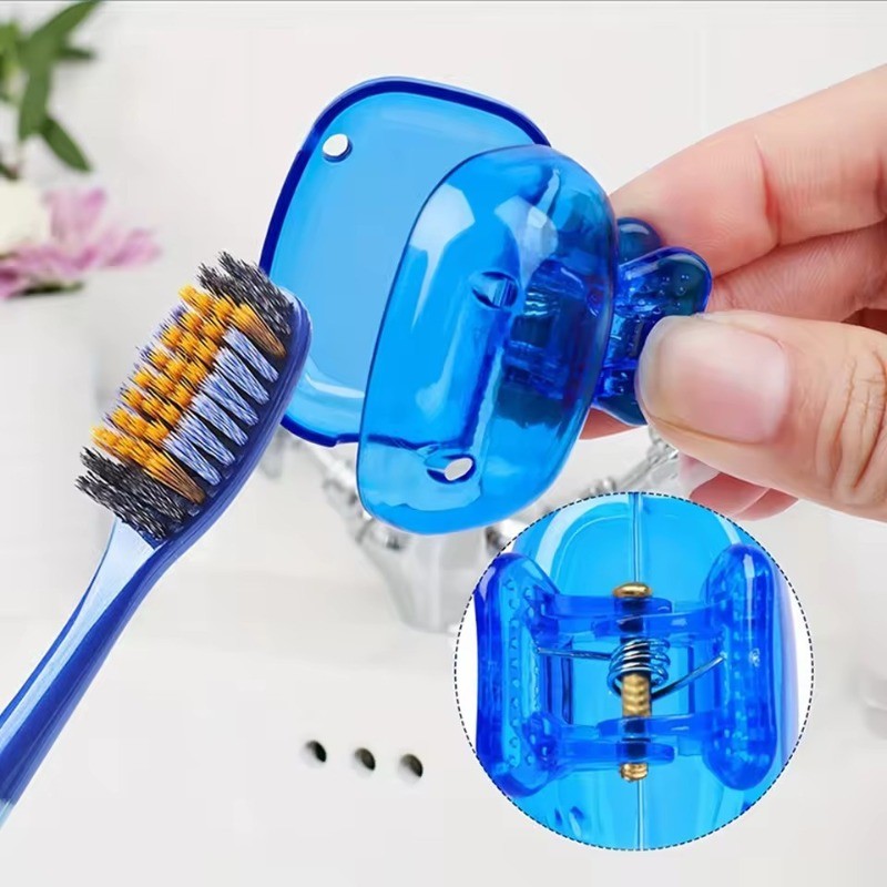 5 / 10 / 15 Cái Hộp đựng đầu bàn chải đánh răng bằng nhựa di động / Vỏ bàn chải đánh răng du lịch để cắm trại & sử dụng hàng ngày