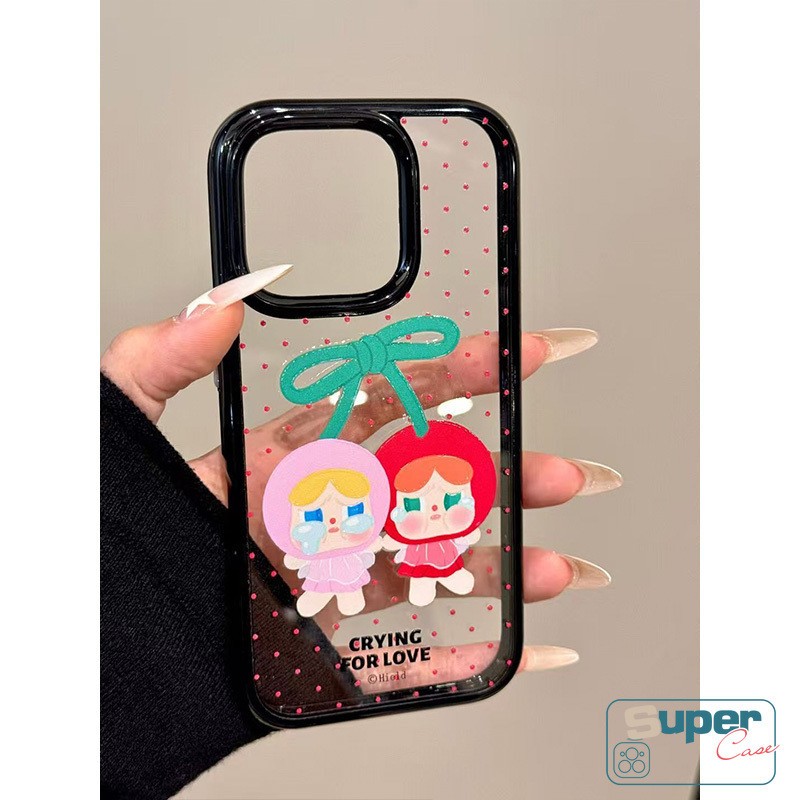 Ốp Lưng Tương Thích Cho iPhone 15 11 17 13 16 12 14 Pro Max Air 14 16 15 Plus Hoạt Hình Thời Trang Dễ Thương Crybaby Twinkle Twinkle Cherry Bow Star Luxury Acrylic Cover