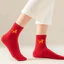 Tất cotton co giãn mềm mại - Thích hợp làm quà tặng Năm Mới với thiết kế ống giữa và màu đỏ chủ đề năm con Ngựa 2026