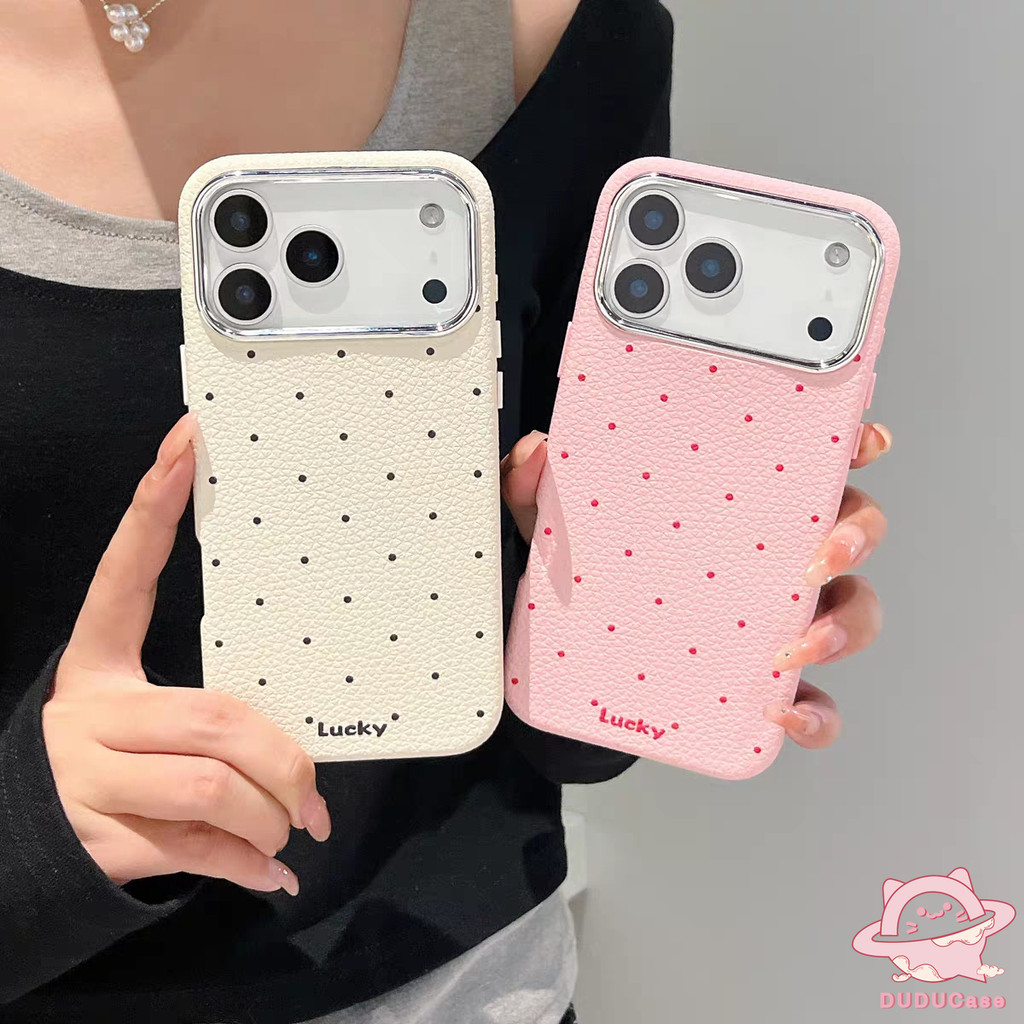 Ốp Lưng Cho Redmi 13C 14C 13X 9A A3 12C 10C 10A Note 8 9 10 9C 9 10 9C NFC 12 A1 9T A2 Note 14 12 13 11s Pro Sáng Tạo Đen Đỏ Chấm Bi Khung Ống Kính Kim Loại Điện Thoại Chống Sốc Bao da