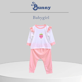 (4-15kg) Bộ quần áo cài vai Bunnybaby cho bé gái chất thun Modal mềm mát