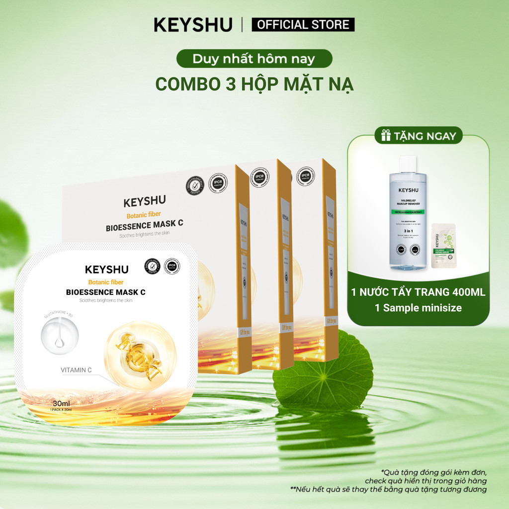 Combo 3 Hộp Mặt Nạ Bioessence Mask - Vitamin C KEYSHU Dưỡng Ẩm, Làm Dịu ...