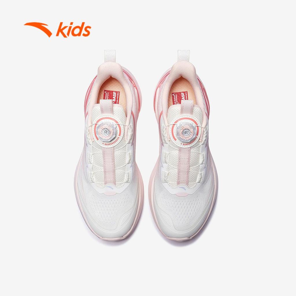 ANTA Kids Bow Speed Giày Chạy Thể Thao Bé Gái 3225D5501 Size 33-39, Khóa Xoay Tiện Lợi, Nhẹ Êm, Chống Trơn Trượt