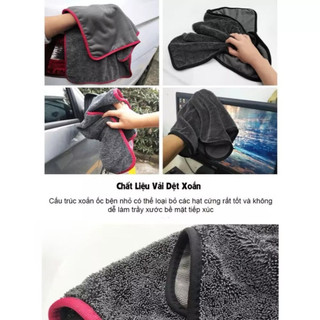 Khăn lau xe Superfine Fiber 650gsm thấm hút, chống trầy xước dùng cho xe máy & Ô tô