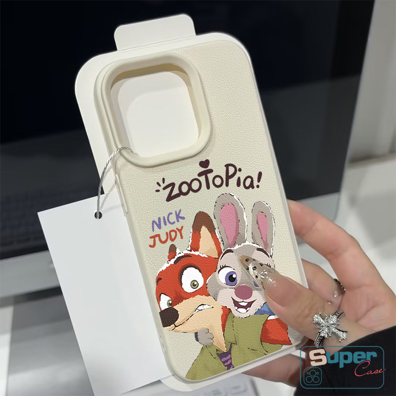 Ốp Lưng Tương Thích Cho IPhone 16 11 17 13 15 14 12 Pro Max 12 14 16 13 15 17 Pro 15 16 14 Plus XR X XS Max Hoạt Hình Dễ Thương Zootopia Fox Bunny Bìa Mềm