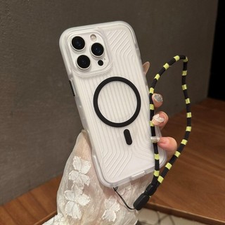 Ốp điện thoại phát sáng Hàn Quốc + Dây buộc cho iPhone 17 Air 11 12 16 15 14 13 Pro Max Vỏ mờ trong suốt Vỏ điện thoại mềm mờ Vỏ bảo vệ chống sốc
