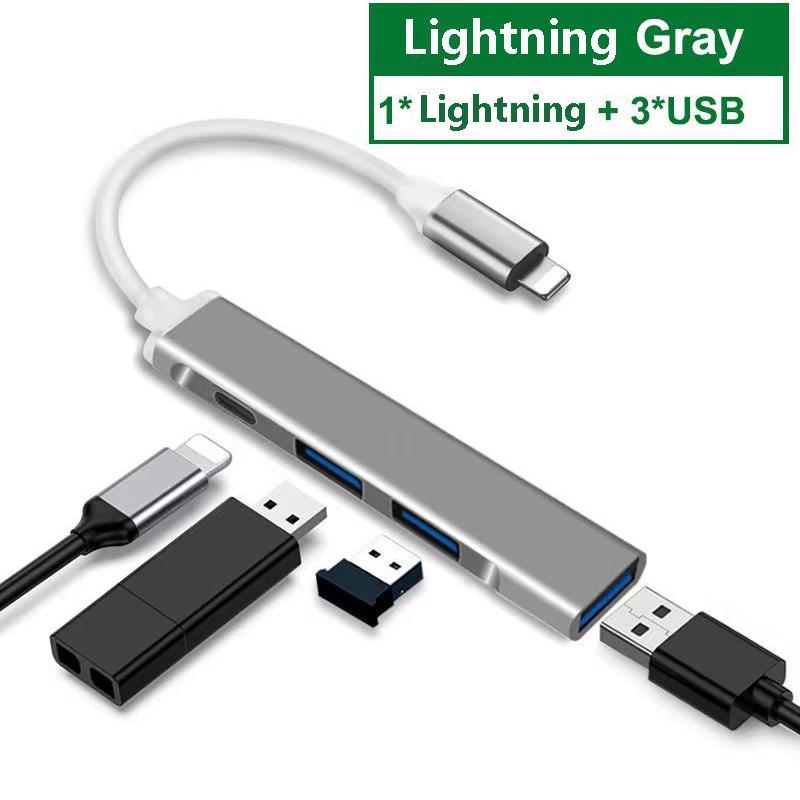 4 trong 1 USB 3.0 HUB Tốc Độ Cao USB3.0 OTG 4 Cổng USB C HUB Đa Bộ Chia Adapter Cho Xiaomi Lenovo Macbook Pro Phụ Kiện