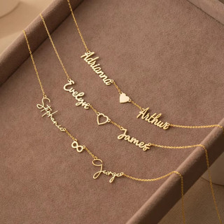 Vòng cổ tên hình trái tim bằng thép không gỉ, trang sức nữ độc đáo, phù hợp làm quà tặng