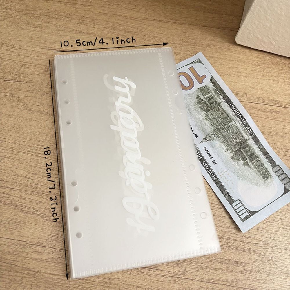 Túi đựng tiền mặt BEABOUT, Album lá rời 12 tháng A6, Sách quản lý tiền mặt trong suốt PP sáng tạo 6 lỗ nạp lại lá rời